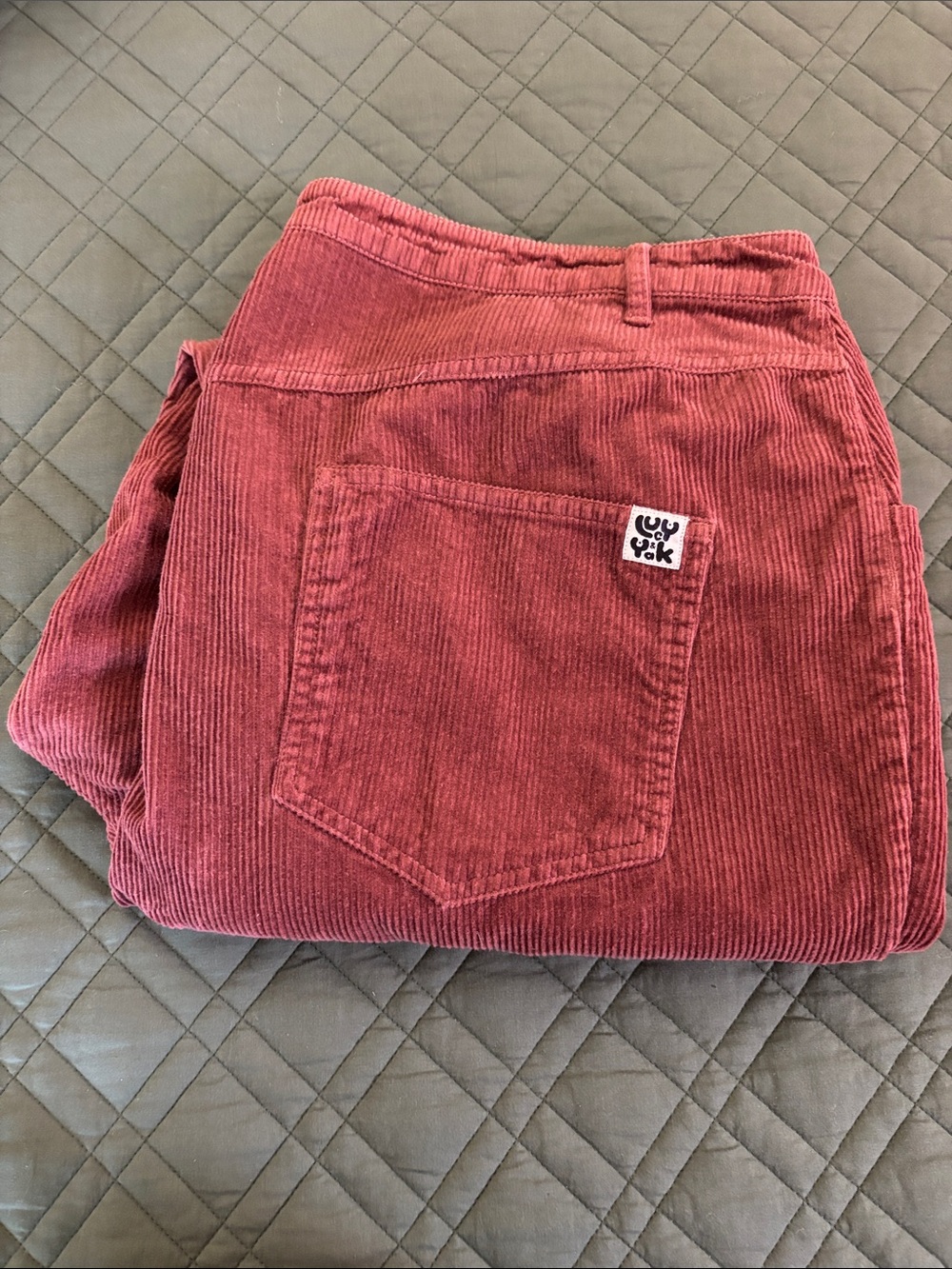 Lucy & Yak Corduroy Straight Leg Pants - Rosewood